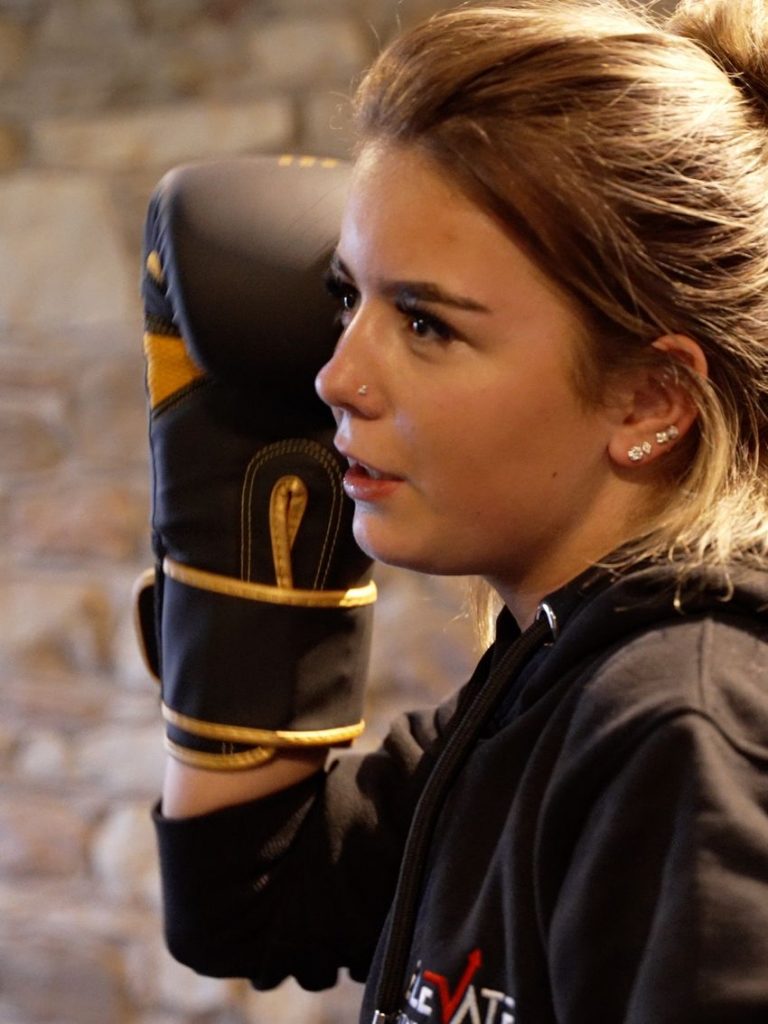 Woman with boxing gloves